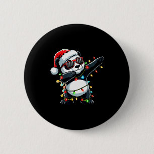 Dabbing Panda Kerstmis Voor Kinderen Jongens Meisj Ronde Button 5,7 Cm