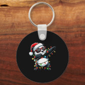 Dabbing Panda Kerstmis Voor Kinderen Jongens Meisj Sleutelhanger (Voorkant)