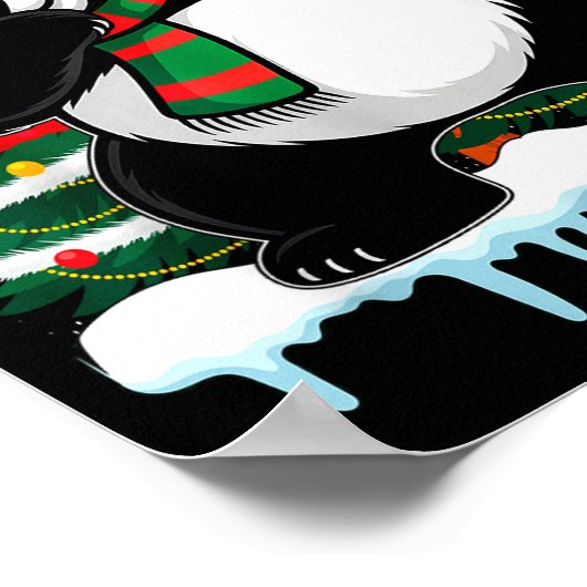 Dabbing Panda Santa Christmas Kids Boys Men Xmas B Poster (Hoek)