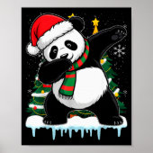 Dabbing Panda Santa Christmas Kids Boys Men Xmas B Poster (Voorkant)