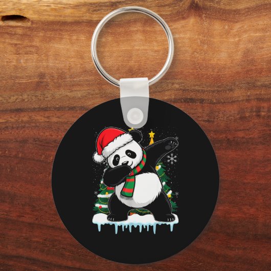 Dabbing Panda Santa Christmas Kids Boys Men Xmas B Sleutelhanger (Voorkant)