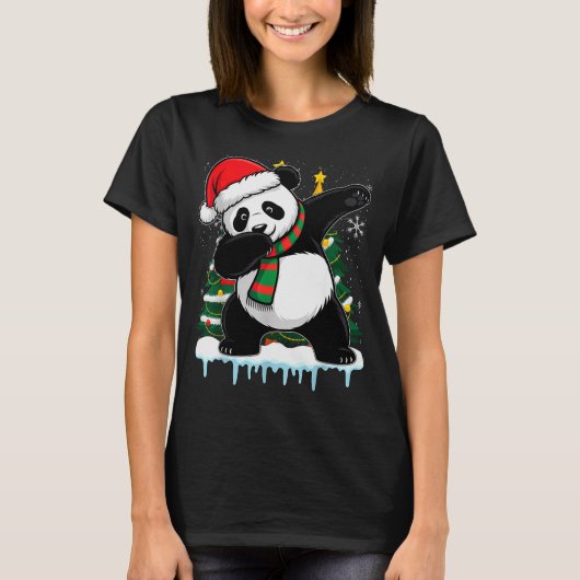 Dabbing Panda Santa Christmas Kids Boys Men Xmas B T-shirt (Voorkant)