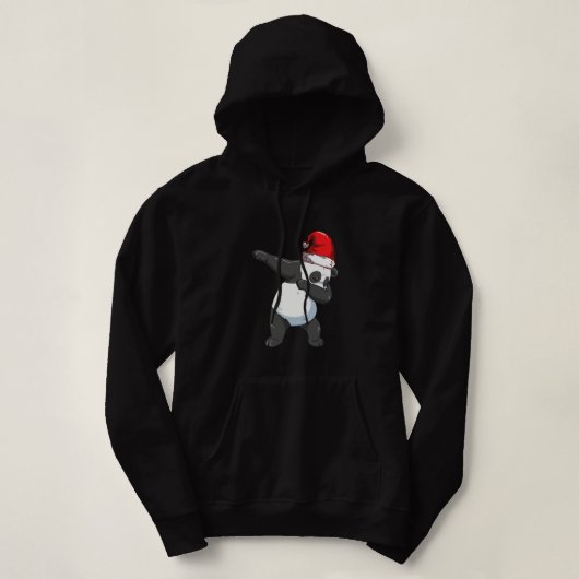 Dabbing Panda Santa Hat Cute Mannen Panda Beer Chr Hoodie (Design voorkant)