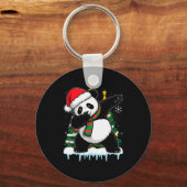 Dabbing Panda Sinterklaas Kerst Kinderen Jongens M Sleutelhanger (Voorkant)
