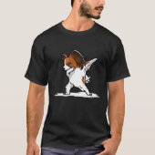 Dabbing Papillon Dans Grappige Hond T-shirt (Voorkant)