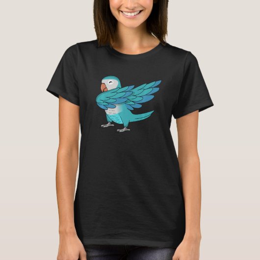 Dabbing Parrot I Blue Monk Paraket Quaker T-shirt (Voorkant)