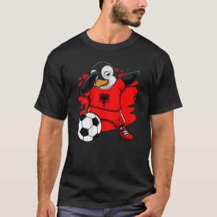 Dabbing Penguin Albanië Soccer Fans Jersey Footbal T-shirt