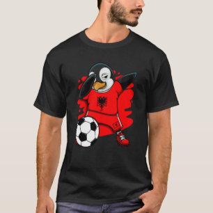 Dabbing Penguin Albanië Soccer Fans Jersey Footbal T-shirt