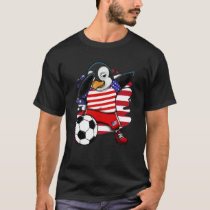 Dabbing Penguin America Soccer Fans Jersey Usa Fla T-shirt