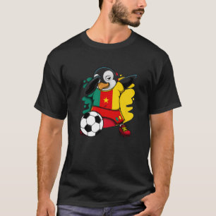 Dabbing Penguin Cameroon Soccer Fans Jersey Footba T-shirt