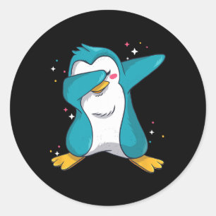 Dabbing Penguin Christmas Dabs Fun Dab Wintermeme Ronde Sticker