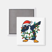 Dabbing Penguin Christmas Girls Xmas Lights Boys C Magneet (Voorkant / Achterkant)