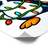 Dabbing Penguin Christmas Girls Xmas Lights Boys C Poster (Hoek)
