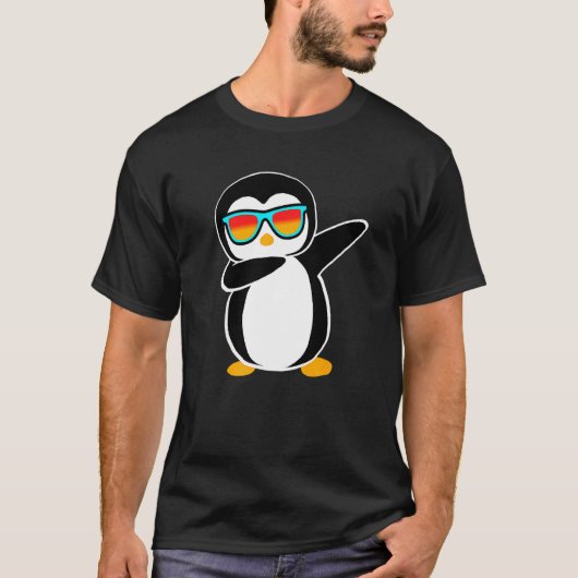 Dabbing Penguin Cute Animal Birthday Party T-shirt (Voorkant)