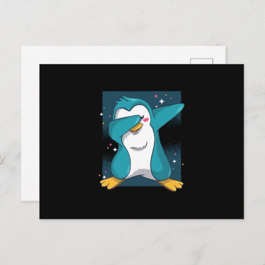 Dabbing Penguin Dab Penguin Briefkaart (Voorkant / Achterkant)