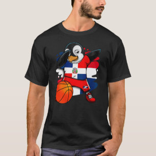 Dabbing Penguin Dominicaanse Republiek Basketball  T-shirt