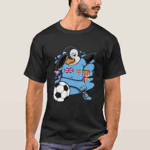 Dabbing Penguin Fiji Soccer Fans Jersey Flag Footb T-shirt