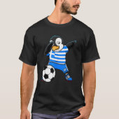 Dabbing Penguin Greece Soccer Fans Jersey Football T-shirt (Voorkant)