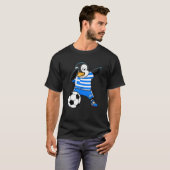 Dabbing Penguin Greece Soccer Fans Jersey Football T-shirt (Voorkant volledig)