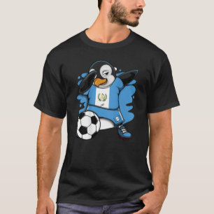 Dabbing Penguin Guatemala Soccer Fans Jersey Footb T-shirt
