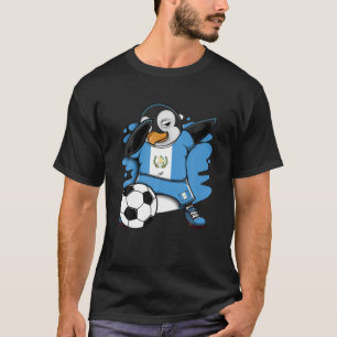 Dabbing Penguin Guatemala Soccer Fans Jersey Footb T-shirt