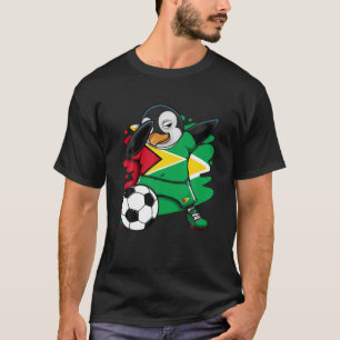 Dabbing Penguin Guyana Soccer Fans Jersey Flag Foo T-shirt