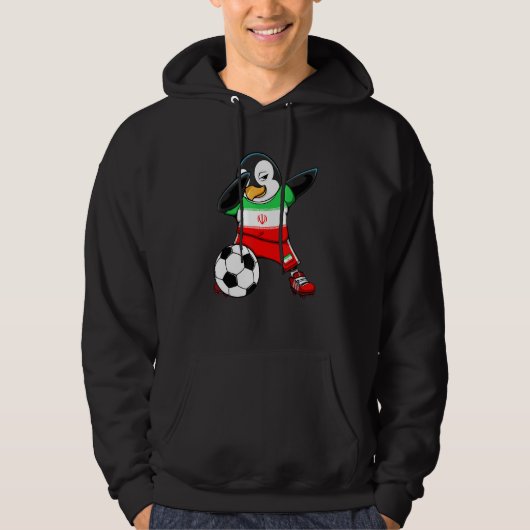 Dabbing Penguin Iran Soccer Fans Jersey Football S Hoodie (Voorkant)
