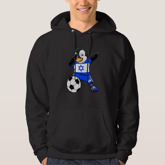 Dabbing Penguin Israel Soccer Fans Jersey Football Hoodie (Voorkant)