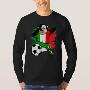 Dabbing Penguin Italy Soccer Fans Jersey Flag Foot T-shirt