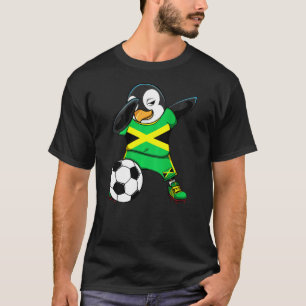 Dabbing Penguin Jamaica Soccer Fans Jersey Footbal T-shirt