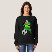 Dabbing Penguin Jamaica Soccer Fans Jersey Footbal Trui (Voorkant volledig)