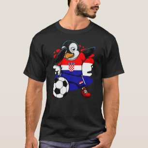 Dabbing Penguin Kroatië Soccer Fans Jersey Footbal T-shirt