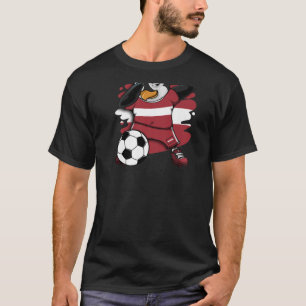 Dabbing Penguin Letland Soccer Fans Jersey Footbal T-shirt