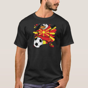 Dabbing Penguin Macedonië Soccer Fans Jersey Footb T-shirt