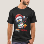 Dabbing Penguin Merry Christmas Lights Santa Hat X T-shirt<br><div class="desc">Dabbing Penguin Merry Christmas Lights Santa Hat Xmas</div>