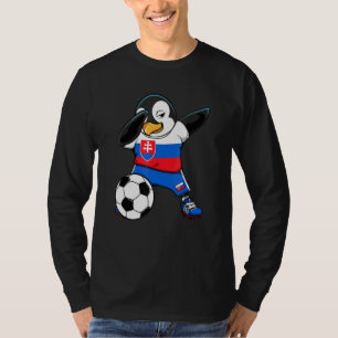 Dabbing Penguin Slovakia Soccer Fans Jersey Footba T-shirt