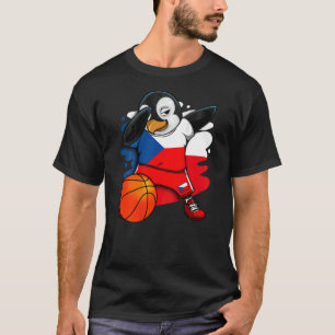 Dabbing Penguin Tsjechië Basketball Fans Jer T-shirt