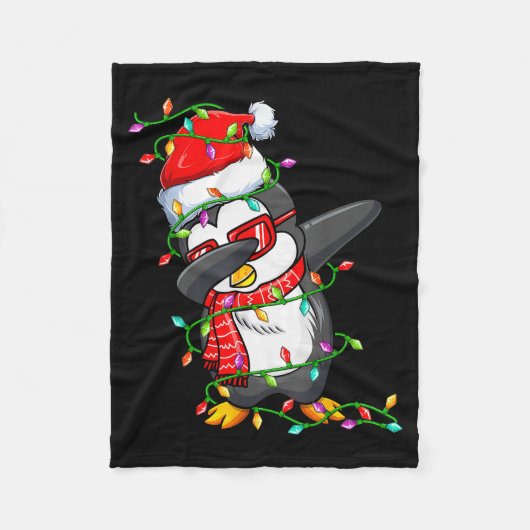 Dabbing Penguin Wearing Santa Hat - Penguin Lover Fleece Deken (Voorkant)