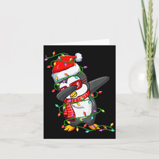 Dabbing Penguin Wearing Santa Hat - Penguin Lover  Kaart (Voorkant)