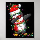 Dabbing Penguin Wearing Santa Hat - Penguin Lover Poster (Voorkant)