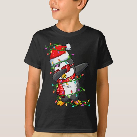 Dabbing Penguin Wearing Santa Hat - Penguin Lover  T-shirt (Voorkant)