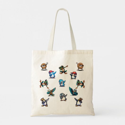Dabbing Penguins,Frogs,Eagles & Donuts Tote Bag (Achterkant)