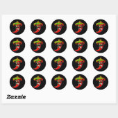 Dabbing Pepper Cinco de Mayo Mexicaanse Pride Hot Ronde Sticker (Vel)
