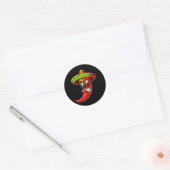 Dabbing Pepper Cinco de Mayo Mexicaanse Pride Hot Ronde Sticker (Envelop)