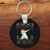 Dabbing Perzische Cat Santa Hat Boys Meisjes Kinde Sleutelhanger (Voorkant)