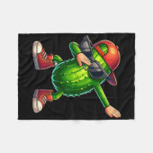 Dabbing Pickle Dancing Cucumber Lover Funny Pickle Fleece Deken (Voorkant (Horizontaal))