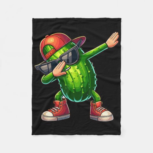Dabbing Pickle Dancing Cucumber Lover Funny Pickle Fleece Deken (Voorkant)
