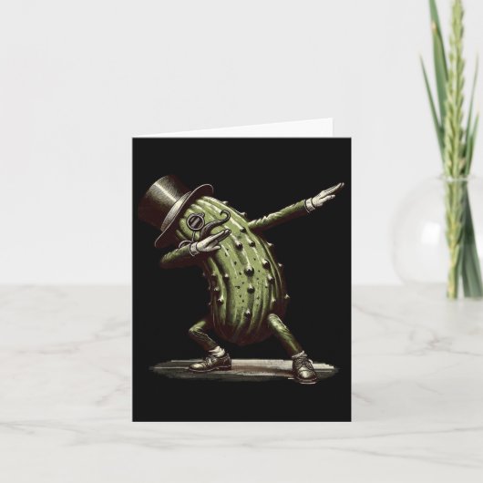 Dabbing Pickle Dancing Cucumber Lover Funny Pickle Kaart (Voorkant)