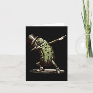 Dabbing Pickle Dancing Cucumber Lover Funny Pickle Kaart
