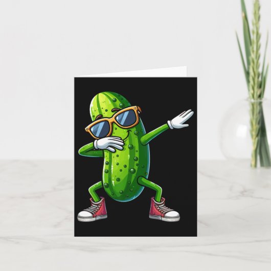 Dabbing Pickle Dancing Cucumber Lover Funny Pickle Kaart (Voorkant)